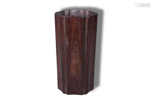 A Red Sandalwood Brush Pot