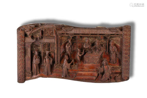 A Carved Character Story Wood Panel