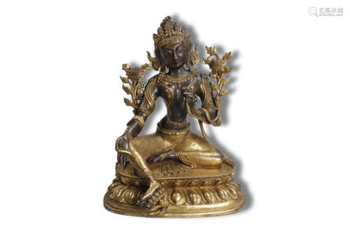 A Buddha Gilt Bronze Figure Statue