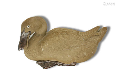 A Duck Shape Porcelain Figure Ornament