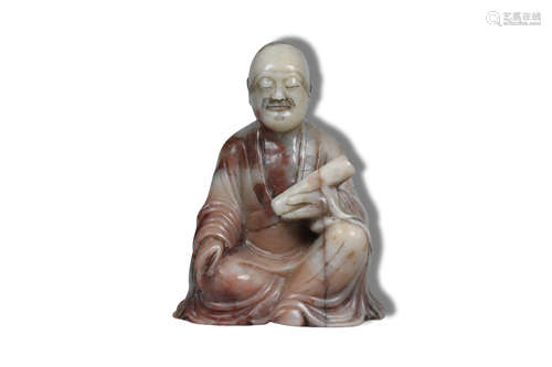 A Lohan Shoushan Stone Figure Statue