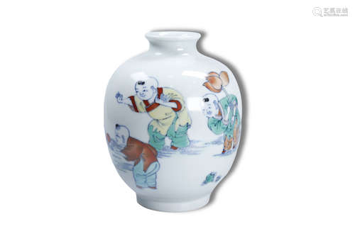 A Doucai Character Story Porcelain Jar