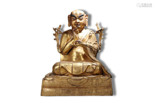 A Guru Glit Bronze Figure Statue