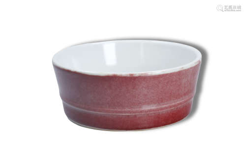 A Red Glazed Porcelain Washer