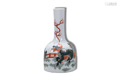 A Wucai Kylin Pattern Porcelain Vase
