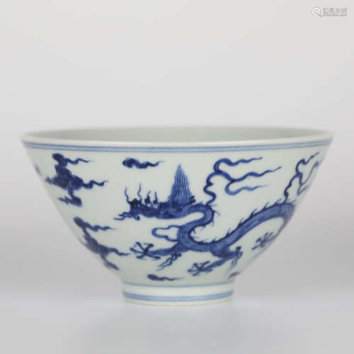17TH,Chinese Dragon Porcelain Bowl