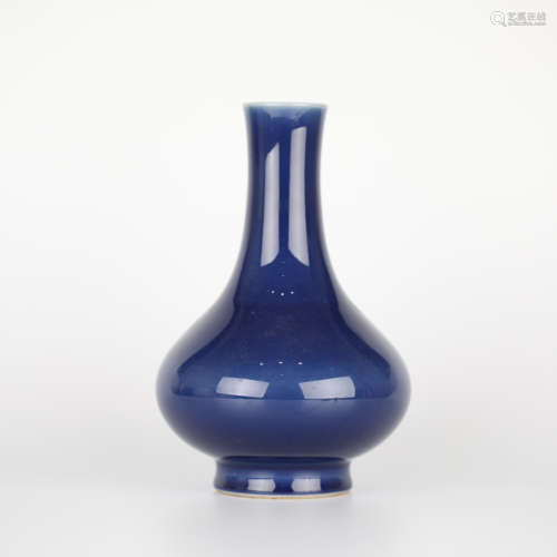 18th,Sapphire Blue Glazed Porcelain Bottle