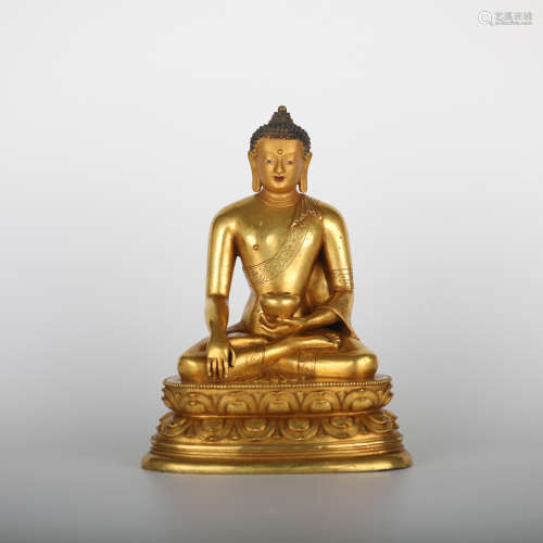 18th,Gilt bronze mongolian buddha