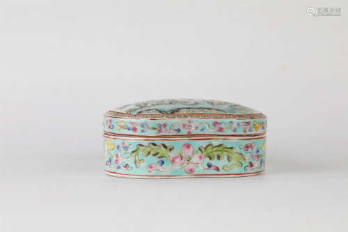 Jia Qing,Bucket color glaze gourd cover box