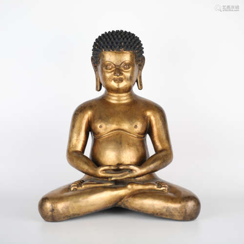 Gilt bronze ancient Buddha
