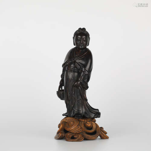 19th,Red sandalwood carving figure ornaments