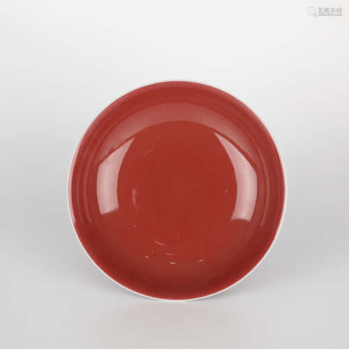 18th，Red glaze plate