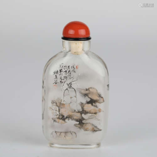 18th,Glass painted snuff bottle