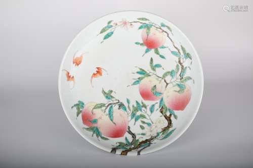 19th,Fencai Peach Pattern Plate