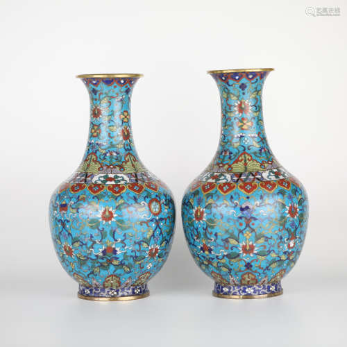19th,Pair of cloisonne vases