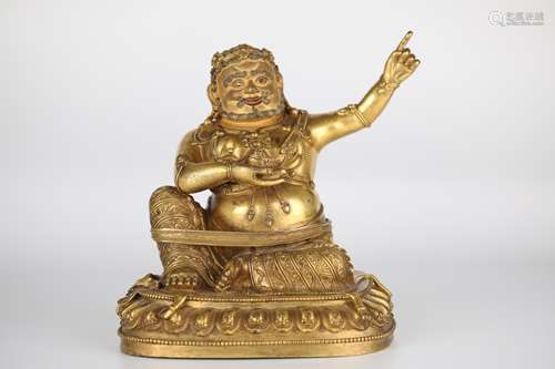 Ancient Gilt Bronze Buddha Statue