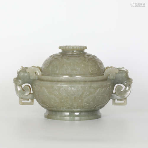 Ming Hetian jade incense burner