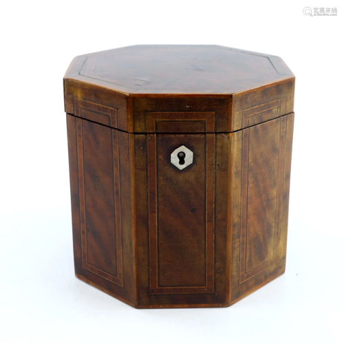 A George III mahogany tea caddy box, cir