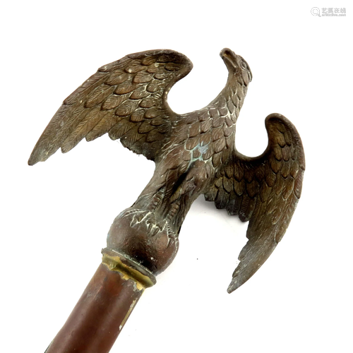 A bronzed metal eagle finial topper, mou