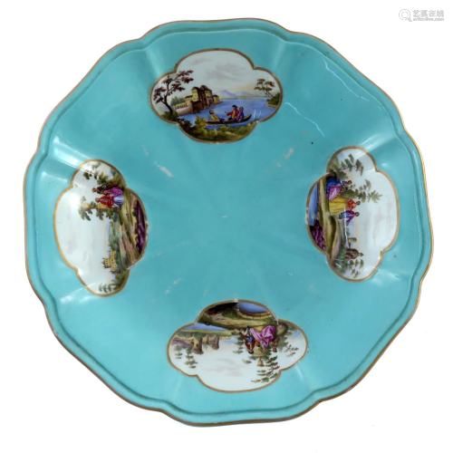 A Meissen porcelain plate, ogee bordered