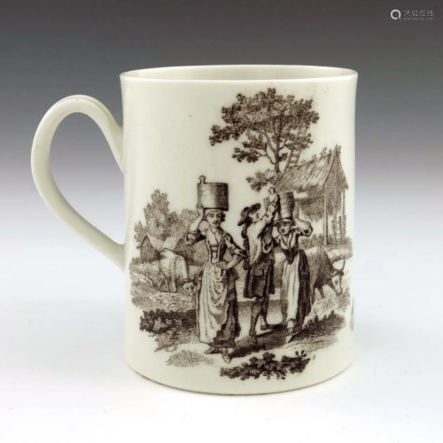 A Worcester transfer printed mug, circa