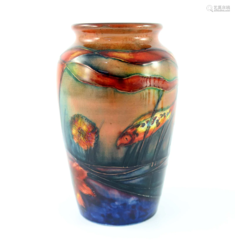 William Moorcroft, a Flambe Fish vase, c
