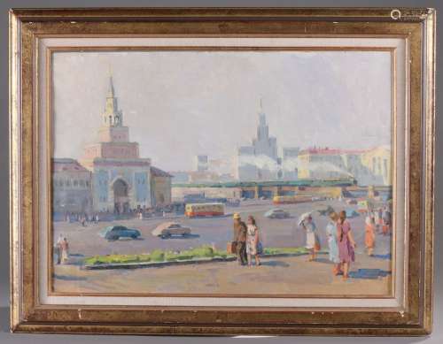 Valeri SEMIONOV (École russe du XXe siècle).Vue animée de la...