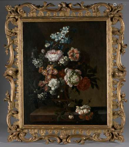 Attribué à Peter CASTEELS III (1684-1749).Vase de fleurs sur...
