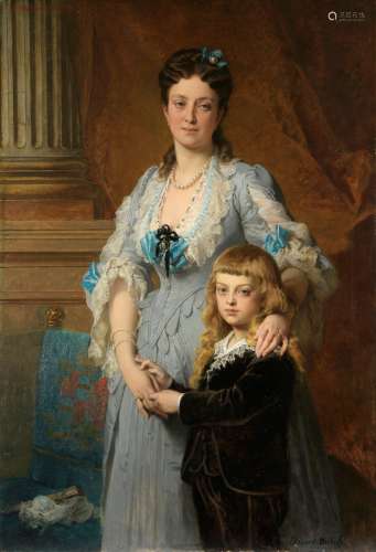 Édouard DUBUFE (Paris, 1819 - Versailles, 1883). La Comtesse...