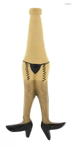 Pottery pipe tamper in the form of a female body, 11cm