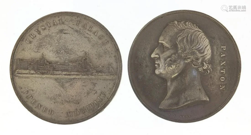 Two white metal 19th century medallions commemorating