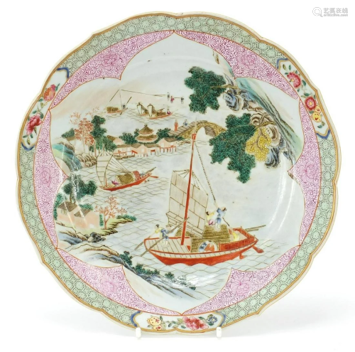 Chinese porcelain plate finely hand painted in the