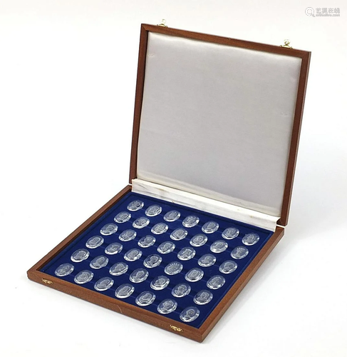 Thirty six royal crystal cameos by the Danbury Mint