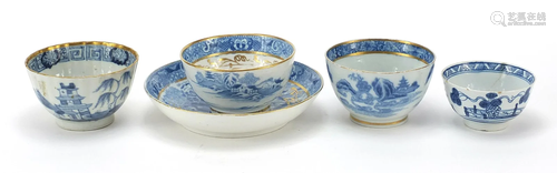 19th century English blue and white porc...