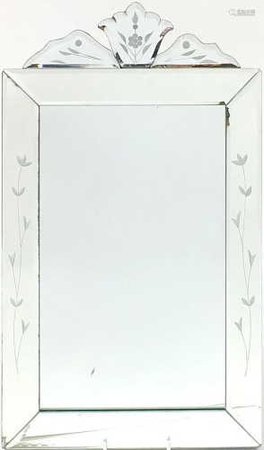 Venetian style wall mirror with bevelled border