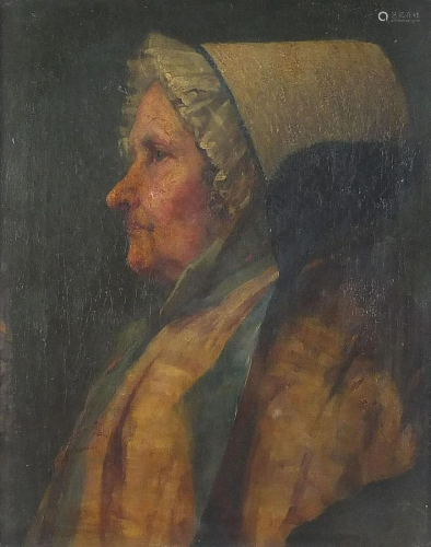 Portrait of an elderly lady, 19th century Dutch school
