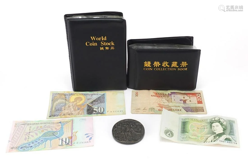 British and world coinage and banknotes to include two