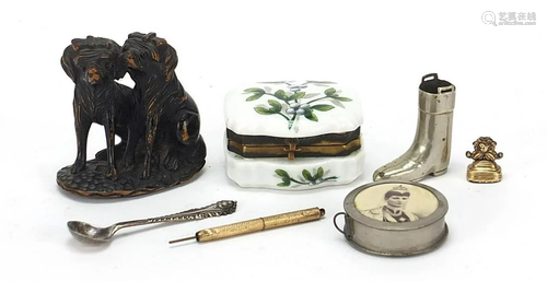 Objects to include an Edwardian tape measure with Queen