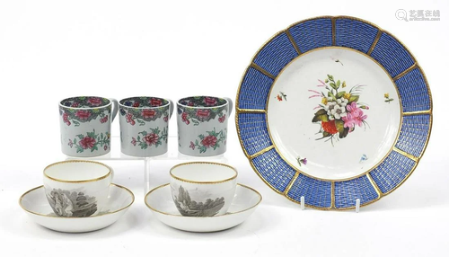 19th century Spode porcelain comprising pair of cups