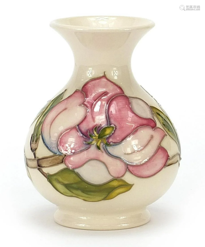 Moorcroft pottery vase decorated with flowers in the