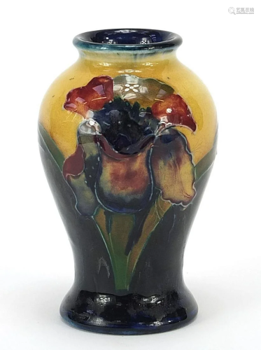 Moorcroft pottery baluster vase hand painted with