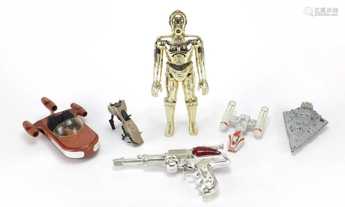 Vintage toys including Space Outlaw diecast gun and