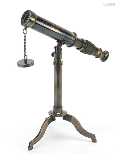 Military interest table telescope with tripod stand,