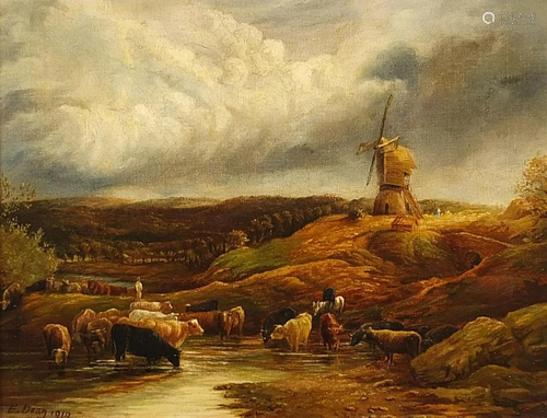 E Dean 1919 - Cattle before a windmill, early 20th