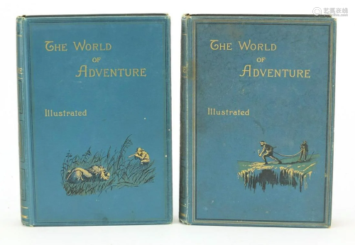 Hardback books, two volumes titled The World of