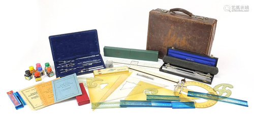 Vintage and later writing and painting equipment