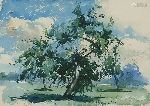 William Dring 1934 - Tree in a field, signed