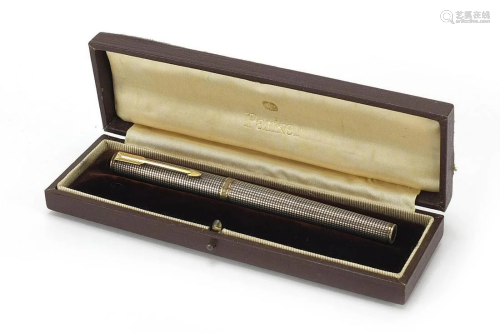 Parker silver Cisle fountain pen with 18k gold nib and