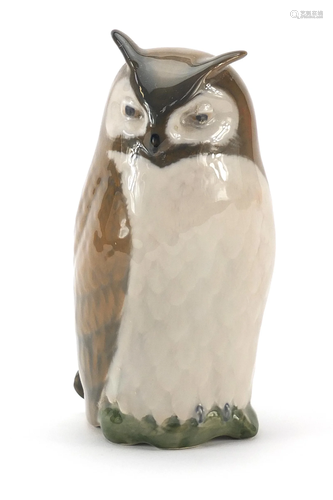 Royal Copenhagen porcelain owl numbered 2999, 14cm high