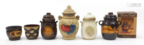 West German pottery to include four rumtopfs, one boxed